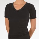 Nina von C. Wool Silk Halbarm-Shirt (40 Schwarz)